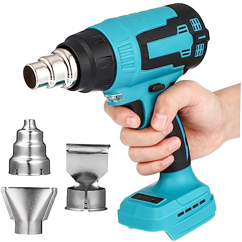 Tofficu Handheld Cordless Heater Gun Hot Air Heater Tool Car Hot Air Blower Nozzles for Shrink Wrap Electronics