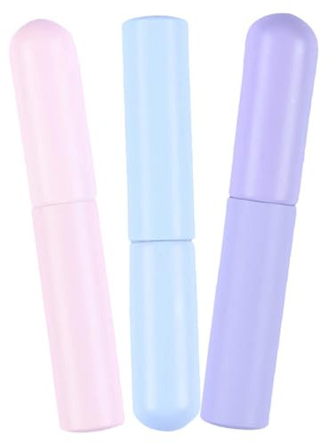 PACKOVE 3pcs Silicone Lip Brush Set Cover, Concealer Brush and Lipstick Applicator for Precise Lip Balm and Mask Application, Portable Makeup Tool for Travel and Daily Beauty