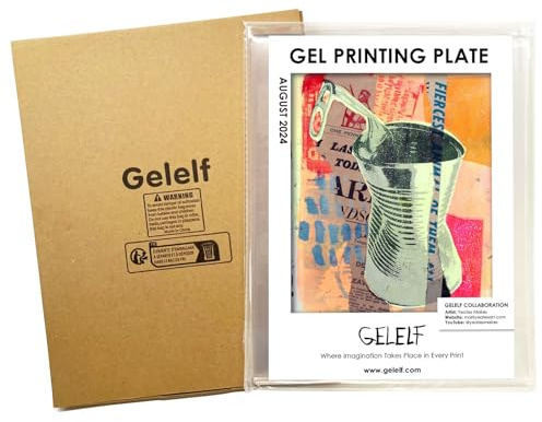 GELELF Piastra Di Stampa Gel Di Nuova Generazione, Formula Migliorata, Set Monoprinting, Accessori Di Stampa, Nessun Invecchiamento E Formazione Di Bolle (A5: 12,7 X 17,8 Cm)