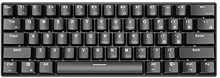 FOELANNE Clavier Gaming, Clavier mécanique 61 Touches, Double Mode, Bluetooth, USB, 17 Touches, rétroéclairé Monochrome, Noir ou Blanc(White,Black Switch)