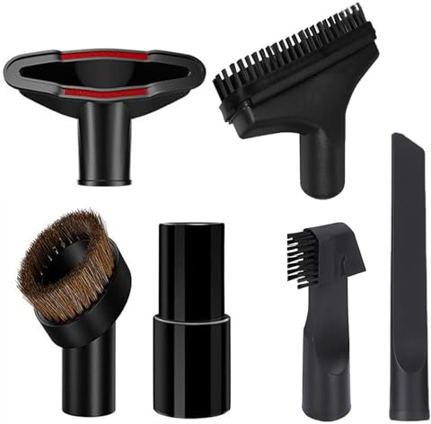 Veehaolu 6Pcs Vacuum Attachments Set, Compatible with Kar cher Vacuums, Includes Sofa Brush, 2-in-1 Nozzle, Flat Suction, Sofa Brush, Round Horsehair Brush 35mm to 32mm Adapter