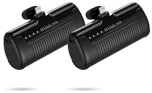 Kuulaa 2 Pack Mini Power Bank Portable Charger for iPhone Small Battery Pack Charger Portable 4500mAh Compatible with iPhone 14/14 Pro Max/13/13 Pro Max/12/11/XR/X/8/7/6, etc