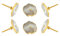 Satz von 6 Schranktürgriffe Barbella Achat Grau Durchmesser 60 mm Schublade Pull Kommode Schrank Griff