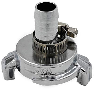 SpiceFlow Schnellkupplung mit Schlauchstück Tülle 1/2 (Zoll) mit Edelstahl Schlauchschelle | Massive Ausführung in Chrom/Messing | System Geka