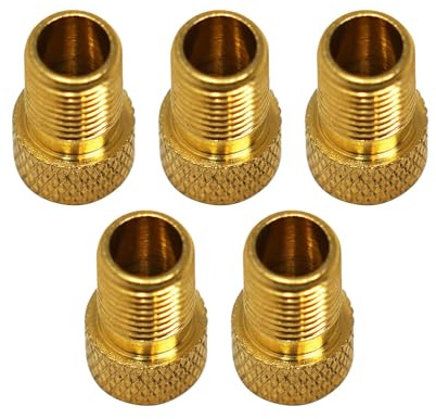 Laxzo 5 x Messing Adapter Presta auf Schrader Fahrrad Ventil Umwandler Fahrrad Pumpe Anschluss mit O-Ring Dichtung