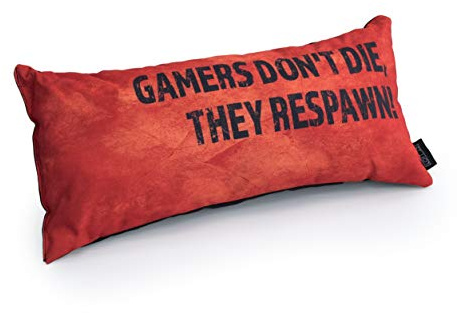 Game Over Gamer Sterben Nicht, sie Respawnen! Motto | Gaming Kissen | Schaumkrümel Gefüllt | Wasserdicht | Bettzeug und Sofa | Wohnkultur (Orange)