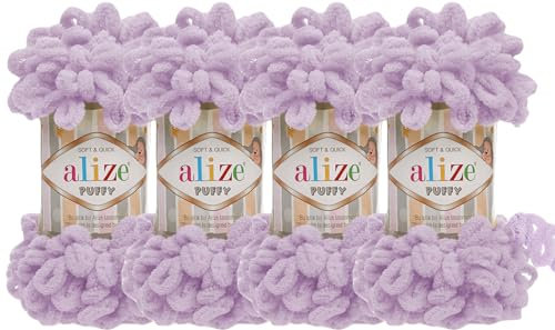 Weiches Strickgarn, 100 % Micropolyester, weiches Strickgarn, sehr grob, grob, gewebt, Kammgarn, 400 g, 40 m, Farbe 27 Helllila