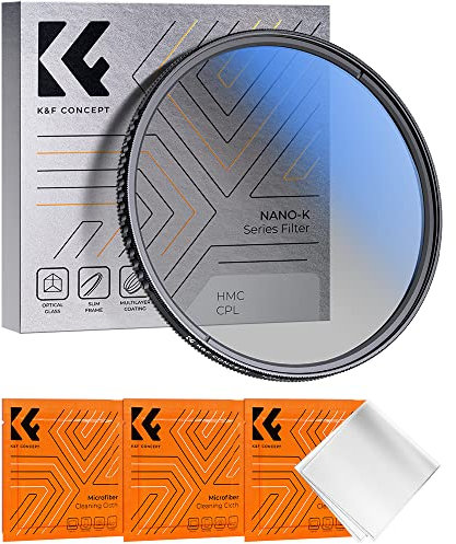 K&F Concept K-Serie Pro 52mm Slim Zirkularer Polfilter Polarisationsfilter CPL Filter Cirkular Polfilter Optisches Glas & Aluminium für Foto-Kameraobjektive