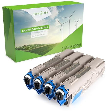 Green2Print Toner Toner-Set, 4 Kartuschen 4X 1500 Seiten passend für Oki MC563DN, MC573DN, C532DN, C542DN