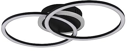 Reality Leuchten LED Deckenleuchte Venida R62783132, Metall Schwarz matt, inkl. 25 Watt LED, Switch Dimmer