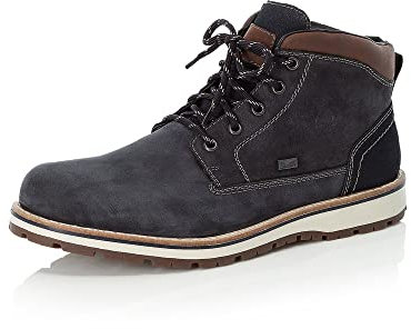 Rieker Herren Schnürstiefeletten F8410, Männer Stiefeletten, wasserabweisend, riekerTEX,halbstiefel,Kurzstiefel,blau (16),46 EU / 11 UK