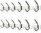Dripex Hakenleiste Rostfrei Edelstahl Kleiderhaken Garderobenhaken gebürstete Optik Doppelhaken bis zu 30kg belastbar Haken (Silber, 6 Haken - 2 Pack)
