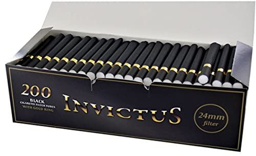 Invictus Black Zigarettenhülsen mit extra-langem 24 mm Filter, 200er Box 5 Boxen (1000 Hülsen)