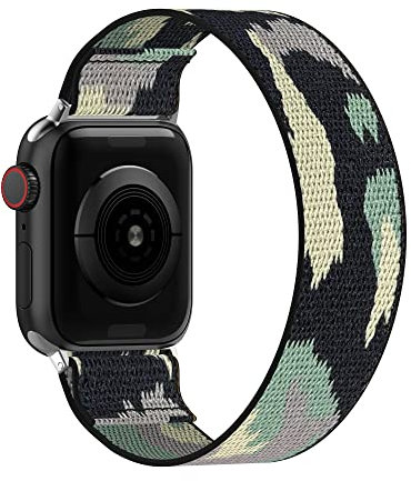 BMBEAR Correa elástica compatible con Apple Watch Band 42mm 44mm iWatch Series 6/5/4/3/2/1 camuflaje