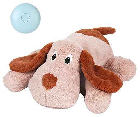 WEOK Welpe Herzschlag Stofftier zur Trennung Angst Linderung Herzschlag Welpenspielzeug Hund Angst Beruhigung Verhaltenshilfe Plüschspielzeug für Hunde Katzen Haustiere
