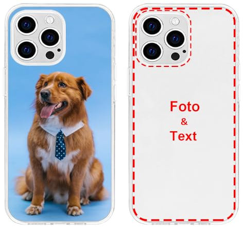 MXCUSTOM Personalisierte Handyhülle für Apple iPhone 13 Pro Max, Benutzerdefiniert Hülle mit Eigenem Foto Bild Text Individuelle Schutzhülle [Transparente Weiche TPU Dünn Stoßfest] (FXT-CR-P1)