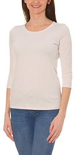 Alkato Damen Shirt 3/4 Arm mit Rundhals, Farbe: Hellbeige, Größe: XXL