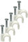 Clips de cable redondos blancos con clavo de fijación K-Type 50pcs (6mm)