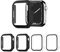 AOTUAO 4 Pezzi Cover Compatibile con Apple Watch Series 9 8 7 45mm con Vetro Temperato, iWatch Case Protettore Schermo e Protettiva Custodia per Apple Watch Series 9 8 7 45mm(2Nero 2Trasparente)