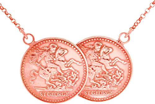 9ct Rose Gold Double Coin Necklace with 9ct Rose Gold Chain (20)