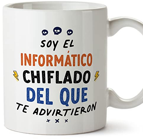 MUGFFINS Tazas para INFORMÁTICO hombre - En Español - Todos te advirtieron - 11 oz / 330 ml - Regalo original y divertido