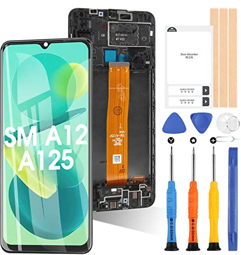 ARSSLY A125F Bildschirm für Samsung Galaxy A12 A125N A125M A125F/DSN LCD Display Touchscreen Montage Ersatz Glasschirm Digitizer mit Rahmen Werkzeuge (nicht für A12s/A127)