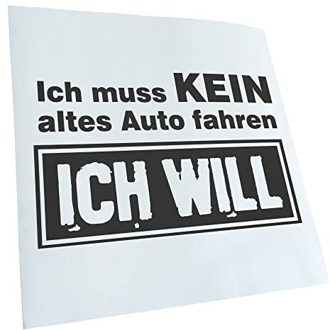 Kiwistar - Autoaufkleber - Dunkelgrau - 40x25cm kein altes Auto…Design Nr2 - Heckscheibe Auto Aufkleber wetterfest für Kfz LKW Mofa Truck - Sticker außen selbstklebend Tuning Zubehör für Fenster