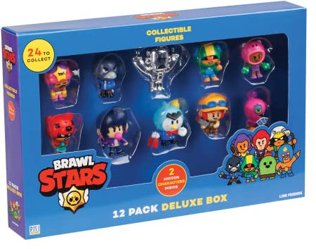P.M.I. Trading | Brawl Stars 12 Sammelfiguren Deluxe Set Fensterbox | Season 1 | Mini Figuren Gaming |12 zufällige Figuren aus 24 | Ab 3+ Jahren | Deutsch