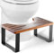 BLUEWEST Poop Hocker, Akazienholz Toilettenhocker mit starkem Stahlrahmen für Töpfchentraining, 17,8 cm Badezimmerstufe, langlebige/stabile Unterstützung für Erwachsene mit rutschfestem Design