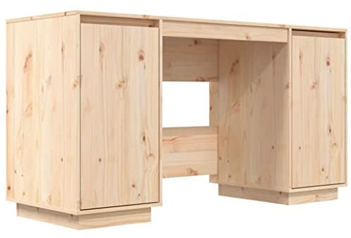 vidaXL Schreibtisch Computertisch Arbeitstisch Bürotisch Arbeitszimmer PC Tisch Laptoptisch Holztisch 140x50x75 cm Massivholz Kiefer