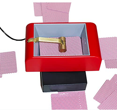 Concessionnaire de cartes automatique à 2 étages, mini machine à diviser les cartes rotatives à 360 ° avec nappe de poker, batteur de cartes à jouer électrique portable pour la maison, adapté au jeu d