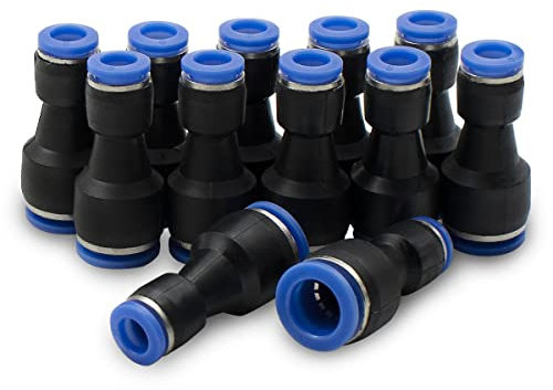 Bwintech 12 Pcs 8mm à 12mm diamètre pneumatique réducteur Push adapter raccord réducteur rapide (PG8-12)