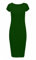 Prime fashions Womens Ladies Plain Bodycon Short Cap Sleeve Maxi/Midi Dress Round Neck Casual, Bottle Green, M-L (12-14)