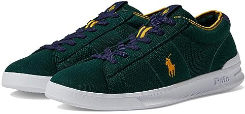 POLO RALPH LAUREN Heritage Court Ii Knit Sneaker für Herren, Forest/Navy/Gold, 45 EU