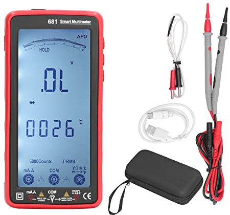 Tester multimetro digitale, Smart Touch TRMS, selezione automatica dell'area, conteggio 9999, funzionamento senza, ricarica USB, multimetro per lavoro notturno