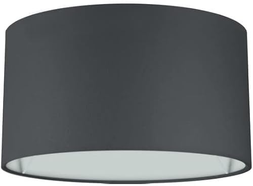 Wogati® Premium Lampenschirm E14/E27 Baumwolle | Schwarz, Ø50cm Höhe 33cm | Für Stehlampe, Hängelampe und Tischlampe