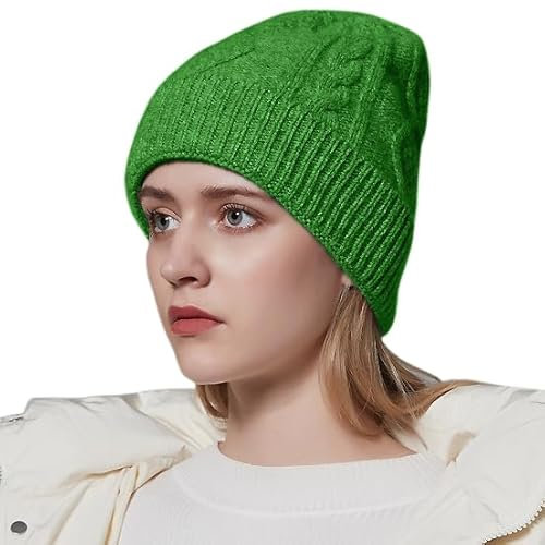 HEYANN Strickmützen Damen Winter Beanie Mütze Klassische Wollmütze Strick-Mütze für Damen für Warme Stretchy Atmungsaktiv Beanie für Damen (Grün)