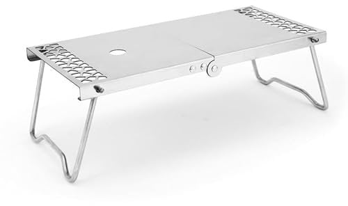EPEDIC Small Camping Table - Stainless Steel Folding Table,Folding Camping Table Lightweight & Portable, Ideal for Picnics, Camping, and Outdoor Use