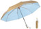 LCY Automatischer Regenschirm, Sonnenschirm mit UV-Schutz, faltbar, klein, leicht, kompakt, goldfarben, blau, Einheitsgröße