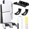 Niciksty Wandhalterung PS5/PS5 Slim, Wandhalterung für PS5 Slim/PS5 Konsole(Disc/Digital Edition) mit 2 Controller-Halter Stahlwandständer Halterung PS5/PS5 Slim Konsole Wandhalterung für PS5