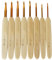 Goldene Häkelhaken Häkeln Haken Set Premium Bambusgriff Alumina Kopfhäkchen Haken Nadeln für ergonomisches Strickfahrzeug 2,5 mm bis 6,0 mm 8pcs