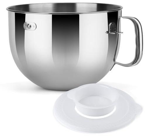 Kltchonald 6 Quart Stainless Steel Bowl for Kitchenaid Picurean and Professional Models ONLY,Mixing Bowl for 6 Quart Bowl-Lift Stand Mixer,with Lid