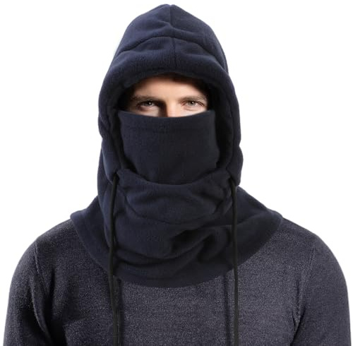 AYPOW Unisex Thermo Fleece Sturmhaube, Winter Multifunktionale Winddichte Skimaske Gesichtshaube, Fleece Kapuze Mütze mit Nackenwärmer Halswärmer, Männer Frauen Gesichtsmaske Outdoor Laufen Radfahren