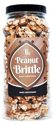 Peanut Brittle - (450g) Original Roasted Peanuts In Caramel, Peanut Brittle Sweets a Classic Retro Experience in a Gift Jar by TJ Sweets.
