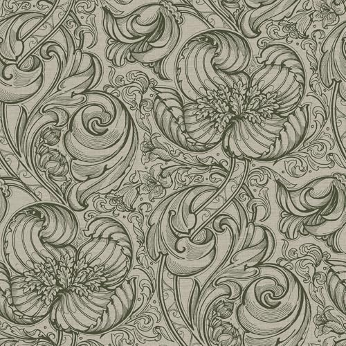 Galerie Llewelyn-Bowen Off The Wall Green Floral LB25111 Wallpaper