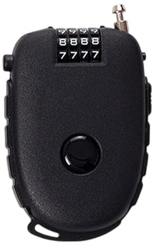 Luggage Locks Long Cable | Combination Retractable Travel Cable Lock | Outdoor Portable Travel Security Cable Lock, 4-Digit Steel Cable Lock for Helmet, Filing Cabinets, Toolbox