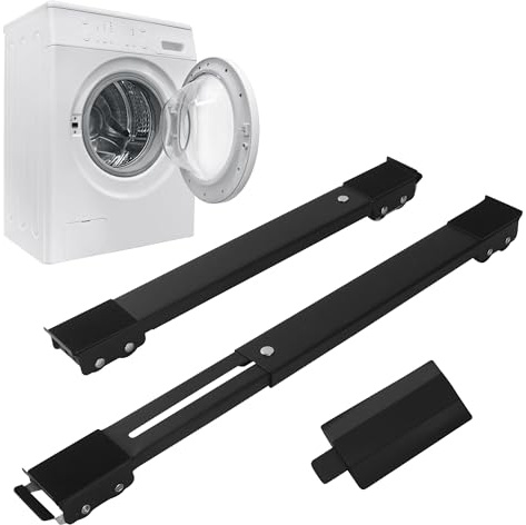 2 PCS Carrello Lavatrice,regolabile Sposta Mobili Con Ruote,Durevole,Con gomma antiscivolo Ruote Lavatrice,Adatto per lavatrici,frigoriferi,divani e armadi.Può sopportare 300 kg (Nero)
