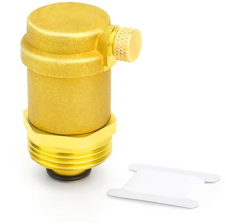 ERGAOBOY 1Pcs Brass Automatic Air Vent Valve, 3/4 BSP Air Release Valve Bleed Air in Heating System for Solar Water Heater and HVAC System