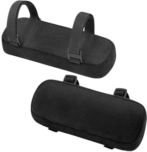 JCSJK 2PCS Almohadillas Reposabrazos, Reposabrazos Silla Oficina, Almohadillas Ergonómicas De Espuma con Correa Ajustable y Antideslizante para Silla De Oficina, Juego Reposabrazos 24 * 8 * 3cm