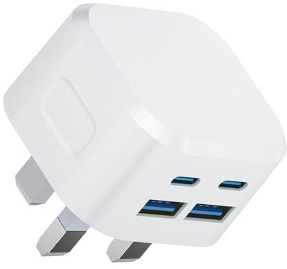 USB C Plug Fast Charge for iPhone 17 16 Charger,Multi USB A and C Type Charger Plugs UK 4 Port 40W for iPhone 17 Pro Max Air 16e 16 Plus Pro Max 15 14 13 12 11 Watch iPad 10th A16,USBC Charging Plug